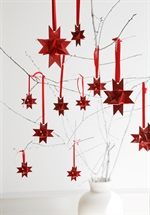 Stjernestunder Paint stjerne vinrød 15 x 15 cm mange hængende fra loft - Fransenhome